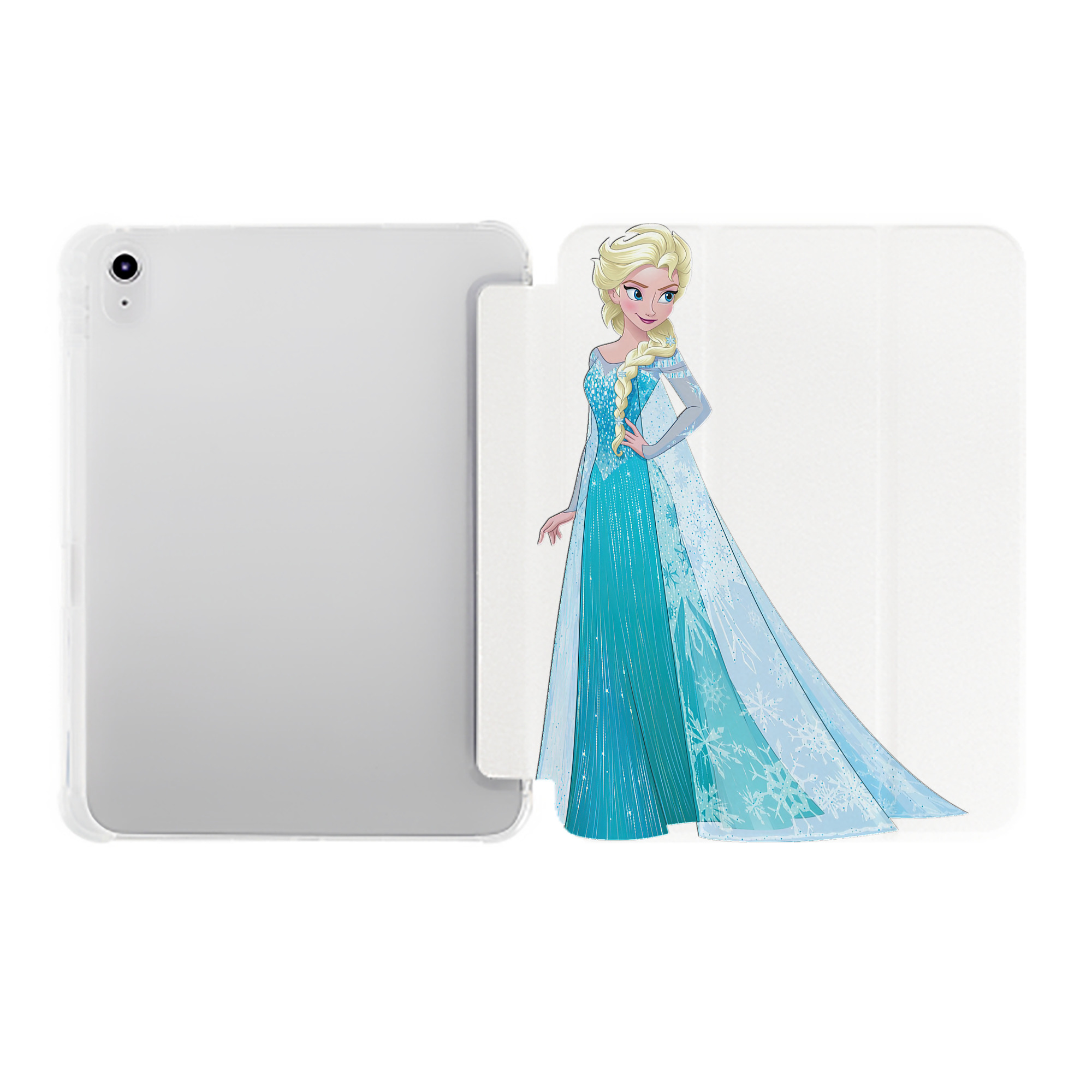 （画像用） アナと雪の女王 アンナ エルサ Frozen Anna Elsa IPad ケース ペン収納付き 三つ折りスタンド PUレザー×シリコン 対応機種9.5/10.5/10.9インチ